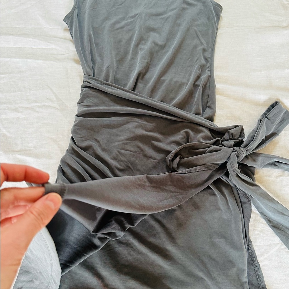 Good American Silver Asymmetrical Mini Dress - Picture 3 of 5